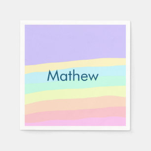 Servilleta De Papel simple letra inicial monograma añada su nombre