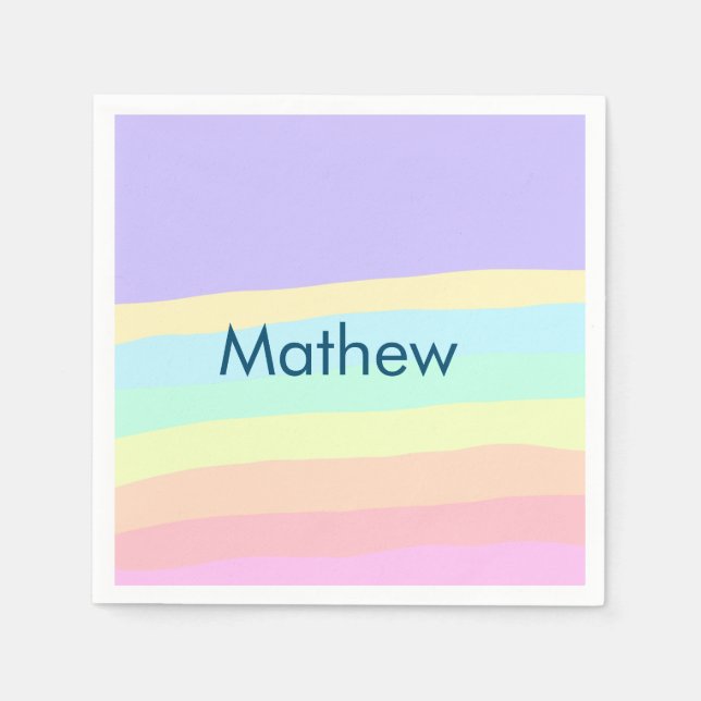 Servilleta De Papel simple letra inicial monograma añada su nombre (Anverso)