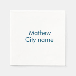 Servilleta De Papel simple letra inicial monograma añada su nombre