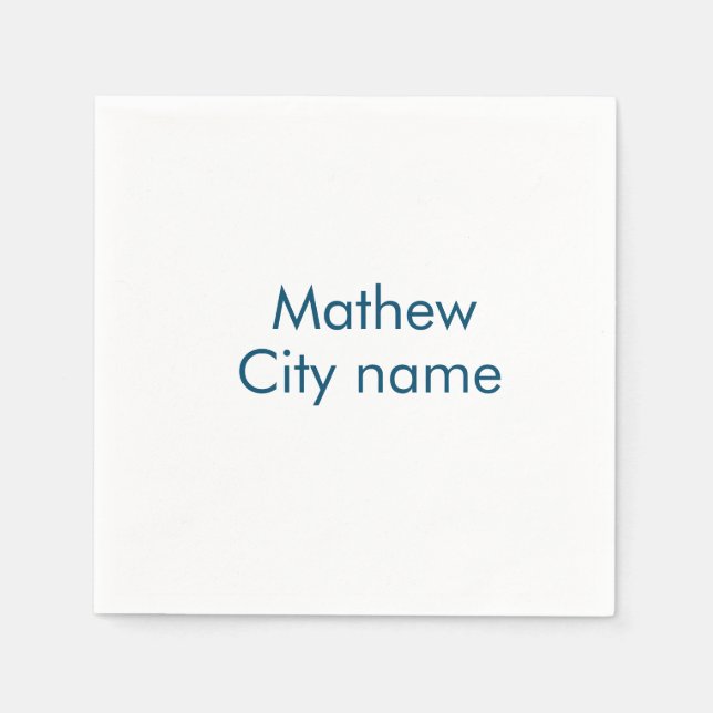 Servilleta De Papel simple letra inicial monograma añada su nombre (Anverso)