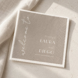 Servilleta De Papel Simple Letrero de Bienvenida para Boda Neutral