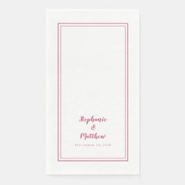 Servilleta De Papel Simple Magenta Rojo Moderno Mínimo Boda Cena