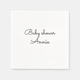 Servilleta De Papel simple minimal agrega tu nombre texto baby shower