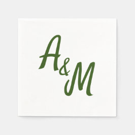Servilleta De Papel Simple minimal Ampersand Monogram Wedding