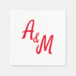 Servilleta De Papel Simple minimal Ampersand Monogram Wedding