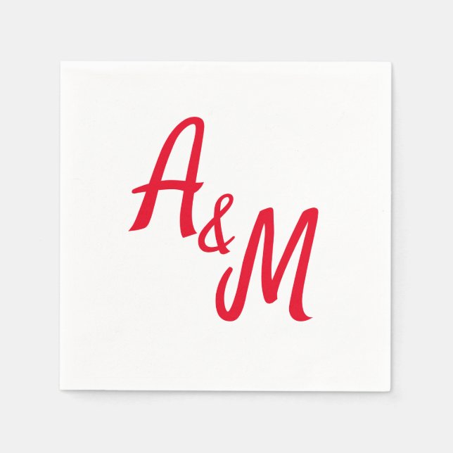 Servilleta De Papel Simple minimal Ampersand Monogram Wedding (Anverso)