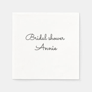 Servilleta De Papel simple minimal añade tu nombre texto ducha de novi