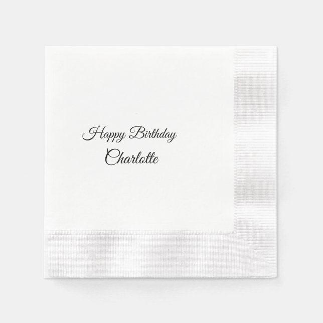 Servilleta De Papel SIMPLE MINIMAL.CUTIE AGREGAR NOMBRE BEBÉ feliz cum (Anverso)