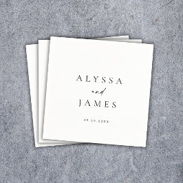 Servilleta De Papel Simple Minimal Elegante Boda