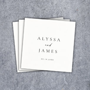 Servilleta De Papel Simple Minimal Elegante Boda