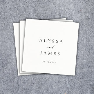 Servilleta De Papel Simple Minimal Elegante Boda