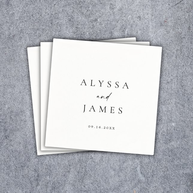 Servilleta De Papel Simple Minimal Elegante Boda (Subido por el creador)