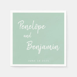 Servilleta De Papel Simple Minimalista moderno Boda verde de la istach