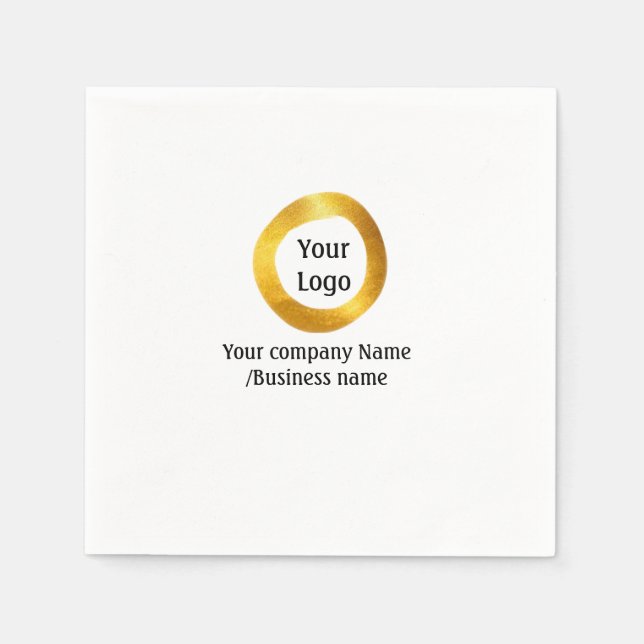 Servilleta De Papel simple mínimo añadir tu logo sitio web de oro soci (Anverso)