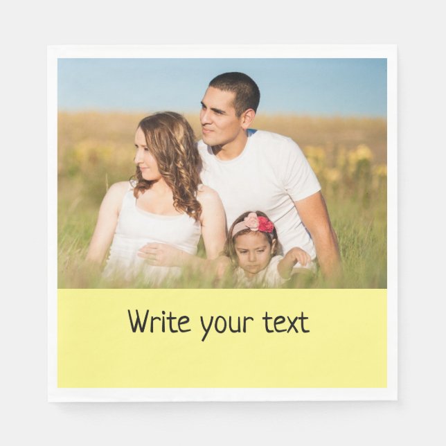 Servilleta De Papel simple mínimo añadir tus navidades de fotos de tex (Anverso)