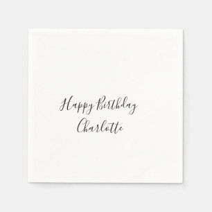 Servilleta De Papel SIMPLE MÍNIMO.CUTIE AGREGAR NOMBRE BEBÉ feliz cump
