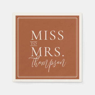 Servilleta De Papel Simple Miss a la señora Terracotta Bridal Shower P