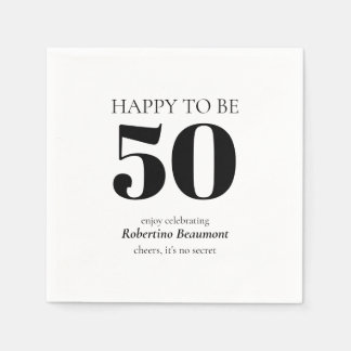 Servilleta De Papel Simple Modern Surprise 50th Birthday Party