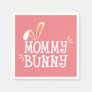 Servilleta De Papel Simple Mommy Bunny Easter Typograph Papel Napkin