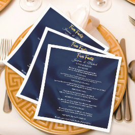 Servilleta De Papel Simple Navy Blue & Gold Wedding Trendy Fun Facts