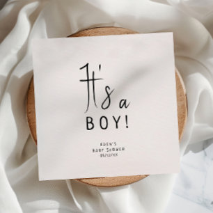 Servilleta De Papel Simple Neutral moderno es un chico! Baby Shower