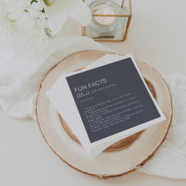 Servilleta De Papel Simple Noche Boho Trivia Fun Facts Boda