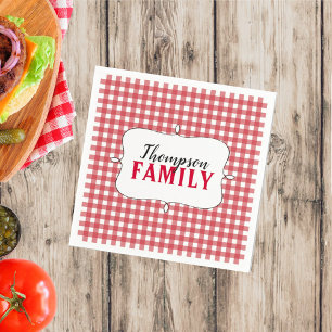 Servilleta De Papel Simple Patrón de Gingham para Picnic Minimalista d