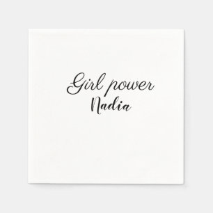 Servilleta De Papel simple poder de chica minimalista agregar nombre t