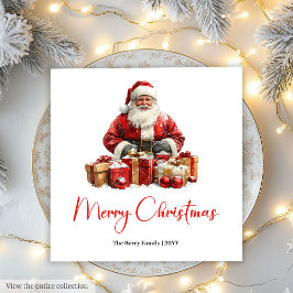 Servilleta De Papel Simple Santa Claus Stylish Modern Holiday Napkin