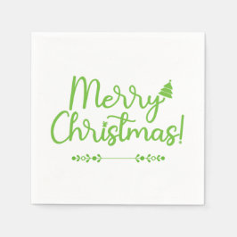 Servilleta De Papel Simple Script Feliz Navidad en papel blanco