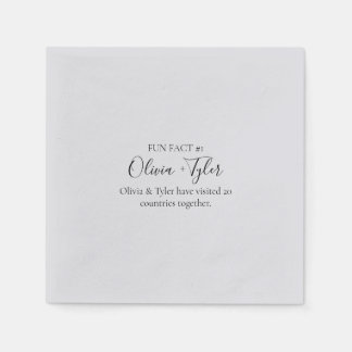 Servilleta De Papel Simple Script Fun Fact Wedding Reception