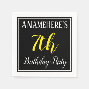 Servilleta De Papel Simple, sétimo cumpleaños con nombre personalizado