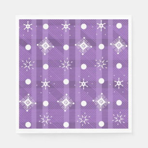 Servilleta De Papel Simple Snowflakes Purple Plastum