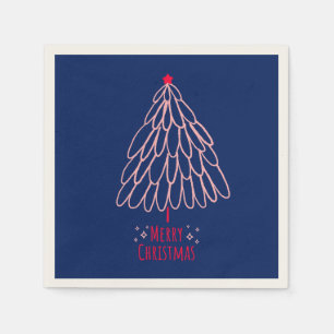 Servilleta De Papel Simple Star Tree Mid Mod Feliz Navidad