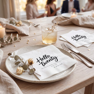 Servilleta De Papel  Simple  stylish black and white  birthday party