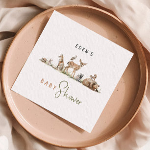 Servilleta De Papel Simple Woodland Forest Animals Baby Shower Napkins