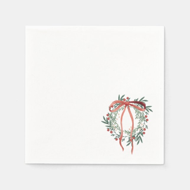 Servilleta De Papel Simple Wreath Cocktail Napkins (Anverso)