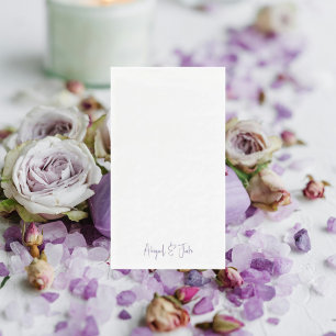 Servilleta De Papel Simple y moderno Script Nombres Lavender Boda