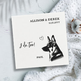 Servilleta De Papel Simple Yo También Perro Boda Pastor Alemán