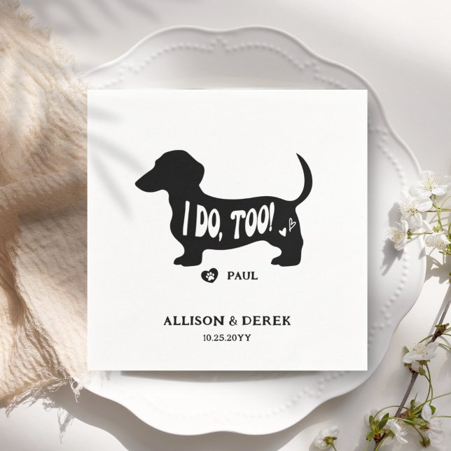 Servilleta De Papel Simple Yo También Perro Dachshund Doxie Boda (Subido por el creador)