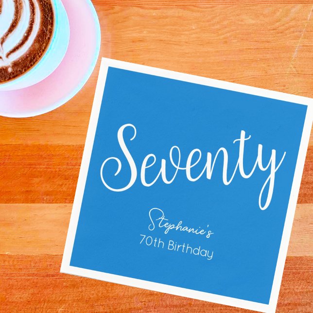 Servilleta De Papel Simplemente estilo moderno Azul 70 cumpleaños fies (Subido por el creador)