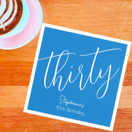 Servilleta De Papel Simplemente guión moderno azul 30 Fiesta de cumple