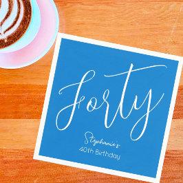 Servilleta De Papel Simplemente guión moderno azul 40 Fiesta de cumple