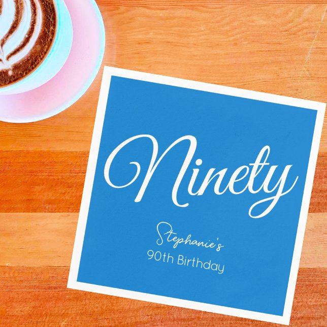 Servilleta De Papel Simplemente guión moderno azul 90 fiesta de cumple (Subido por el creador)