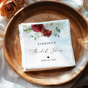 Servilleta De Papel Simplemente Hermoso Regaderazo Floral Rojo Blanco 