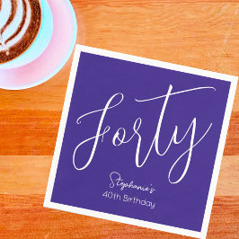 Servilleta De Papel Simplemente moderno guión morado 40 Fiesta de cump