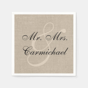Servilleta De Papel Simplemente perfecto Sr. y Sra. Burlap Napkin