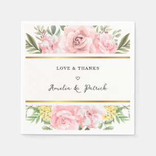 Servilleta De Papel Simplemente Romántico Rosa Floral de Amor y Agrade