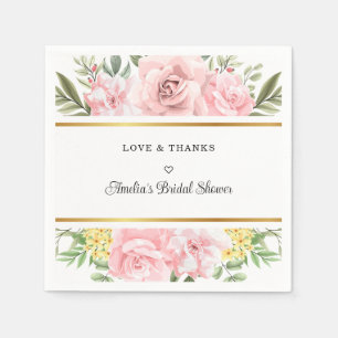Servilleta De Papel Simplemente Romántico Rosa Rosa Floral Amor Y Grac