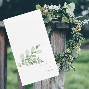 Servilleta De Papel Simplicidad y Boda de follaje Nombres de parejas